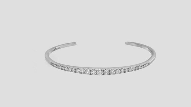 The Graduated Diamond Cuff VS quality stone 14K 18K gold black rose white yellow