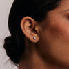 18K Gold Half Cut Moon Diamond Studs