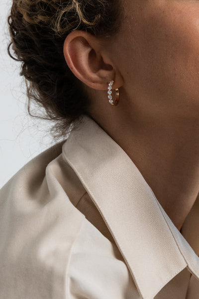 Hoop Earrings For Women In 14k Gold, Silver, 18k Gold Vermeil & Diamond - Foto 7