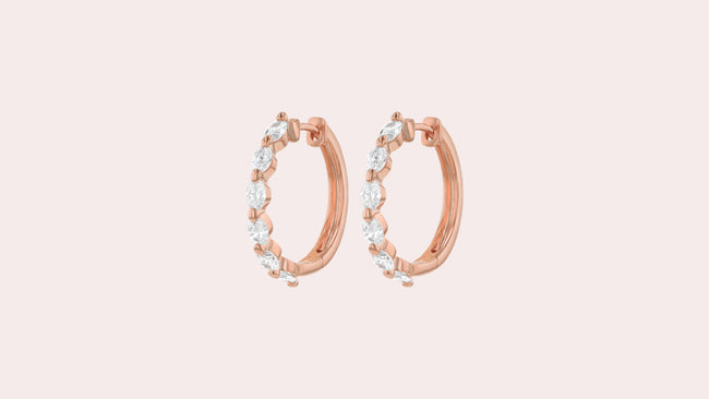 Multiple Oval Cut Hoops - Lab Grown Diamonds | VS Clarity