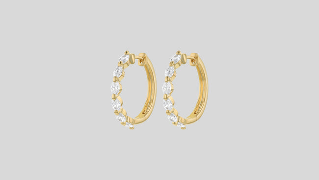 Multiple Oval Cut Hoops - Lab Grown Diamonds | VS Clarity