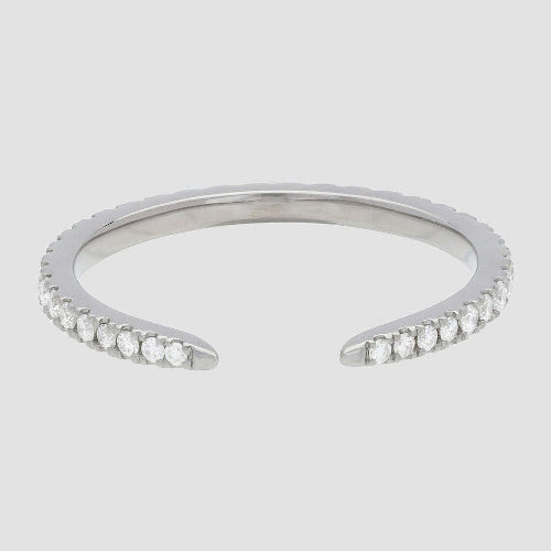 The Open Band Diamond Ring 14K 18K gold black rose white yellow platinum VS quality stone