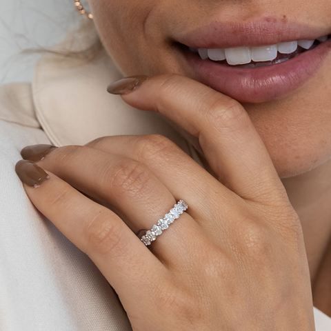 18K Gold Oval Diamond Band 18K Gold or Platinum VS Clarity