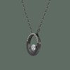 Oval Floating Diamond Necklace - 18K Gold | VS Clarity