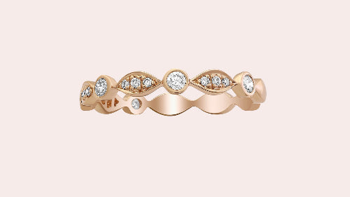 18K Gold Eternity Vintage Diamond Band