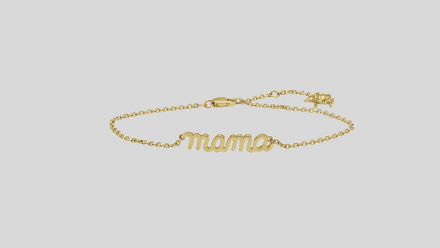 Mama Bracelet Simple Elegant Dainty Layering 18K Yellow Gold