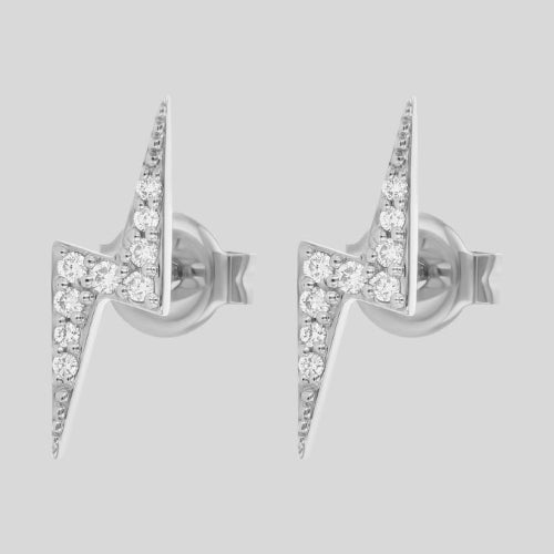 The White Diamond Lightning Bolt Stud single earring rose white yellow 18K gold VS quality diamond