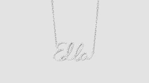 The Custom Gold Name Necklace VS quality stone 14K 18K gold rose white yellow