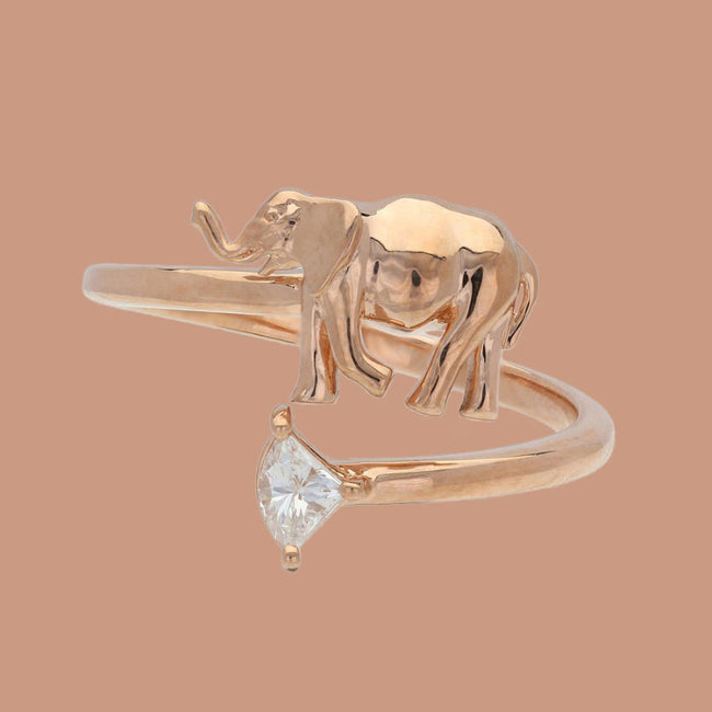 Noémie Elephant Diamond Ring - 18K Gold