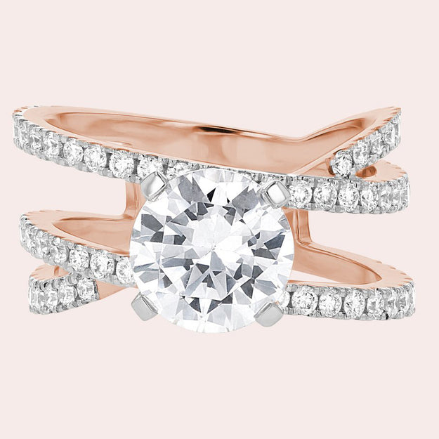 Criss Cross Ring 18K Gold Engagement Ring Noemie Noémie