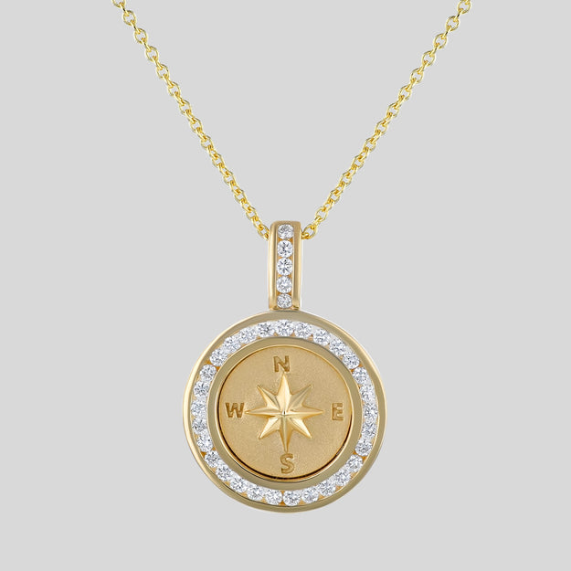 Compass Necklace | 9 Carat Gold Necklace | Seoidín Jewellery