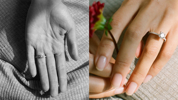 Round Solitaire pave ring quality diamond 14K 18K gold Rose White Yellow Platinum