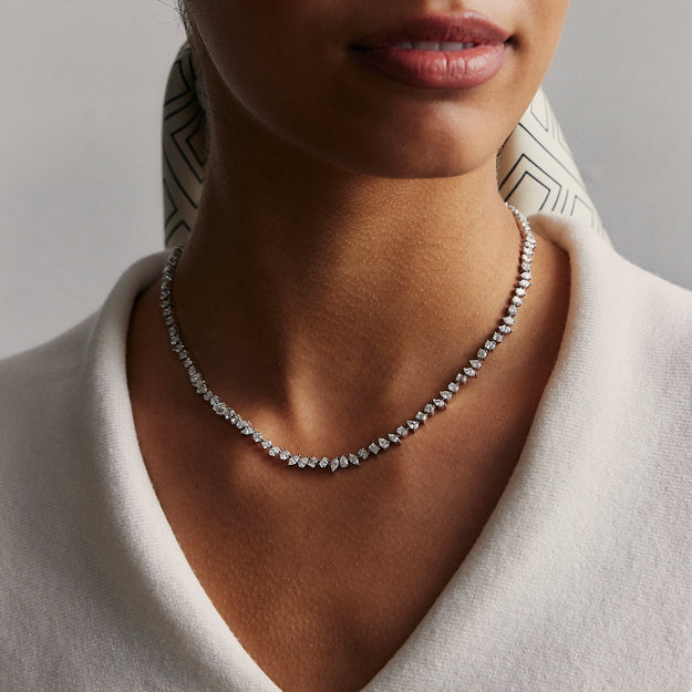 Multi Shape Diamond Tennis Necklace | Noémie