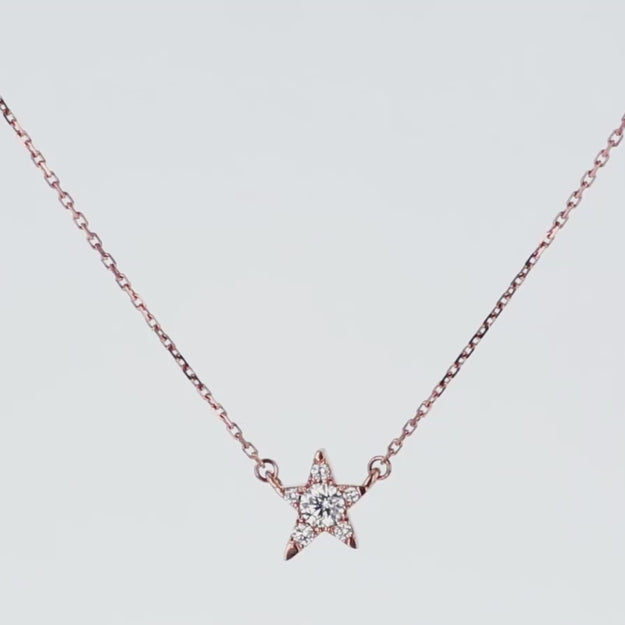 Buy 18KT Yellow Gold and Diamond Crown Star Necklace Online | ORRA