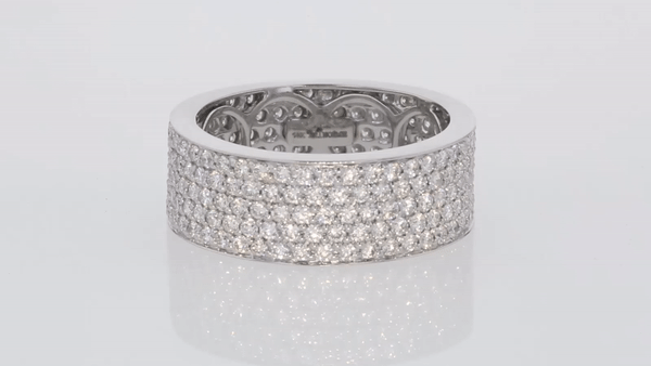 cover The Lab Grown 5-Row White Diamond Band VS quality round stone 14K 18K rose white yellow