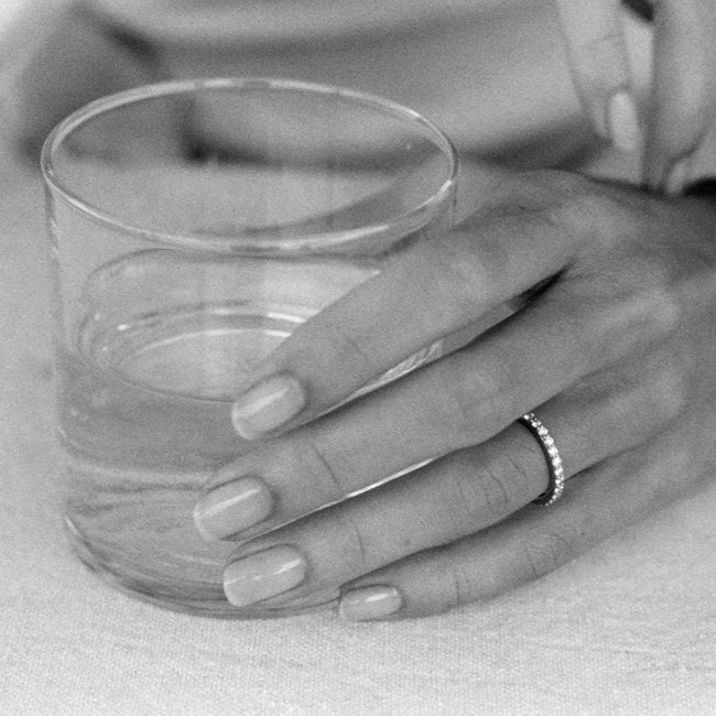 One carat eternity band worn